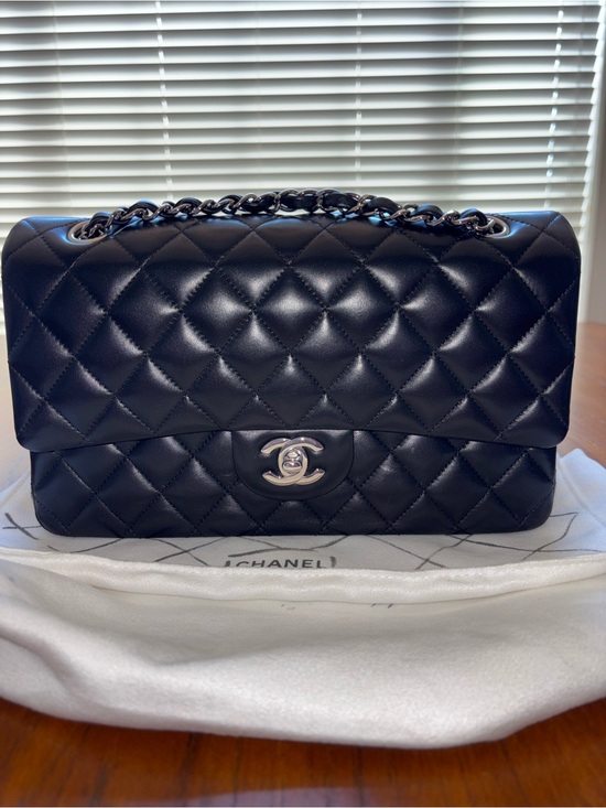 CHANEL Handbags - CHANEL Black Quilted Lambskin Classic Double Flap Shoulder Bag